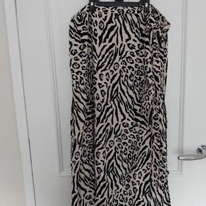 New Look Black and White Asymmetrical Pencil Skirt